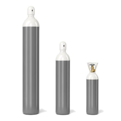 Bouteilles d'oxygène à ogive blanche, trois tailles – GlobalSoudage